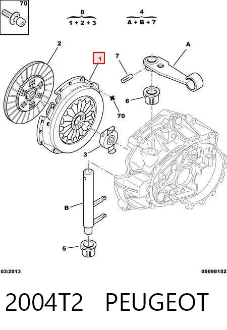 Plato de presión de embrague 2004T2 Peugeot/Citroen