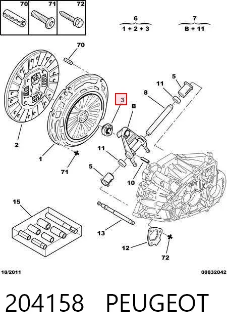 Cojinete de embrague 204158 Peugeot/Citroen