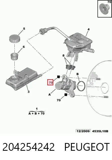 Cilindro maestro de frenos 204254242 Peugeot/Citroen