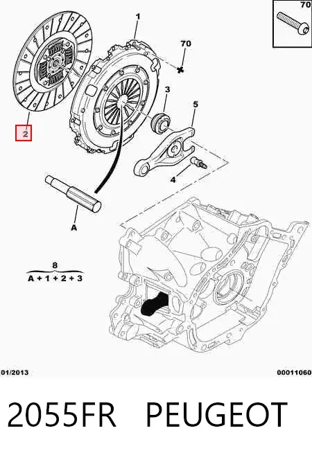 Disco de embrague 2055FR Peugeot/Citroen