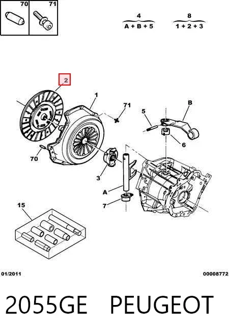 Disco de embrague 2055GE Peugeot/Citroen