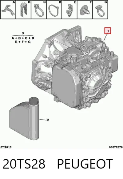 Transmisión automática ensamblada PEUGEOT 20TS28