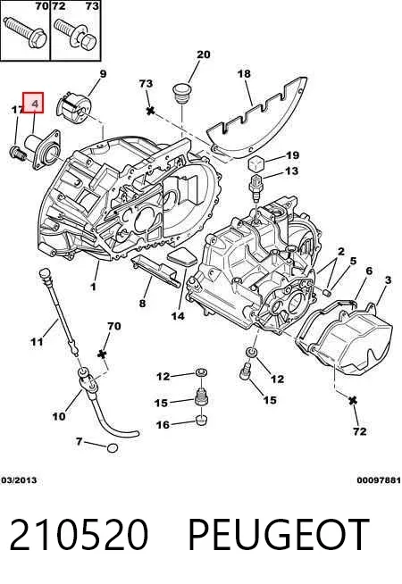 Guía del cojinete de desembrague 210520 Peugeot/Citroen