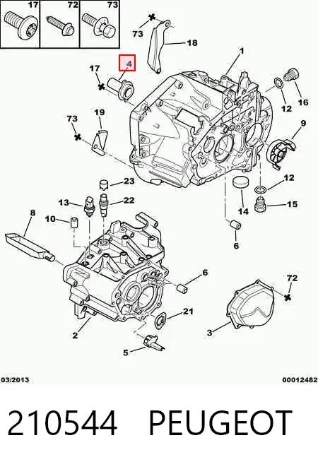 Guía del cojinete de desembrague 210544 Peugeot/Citroen