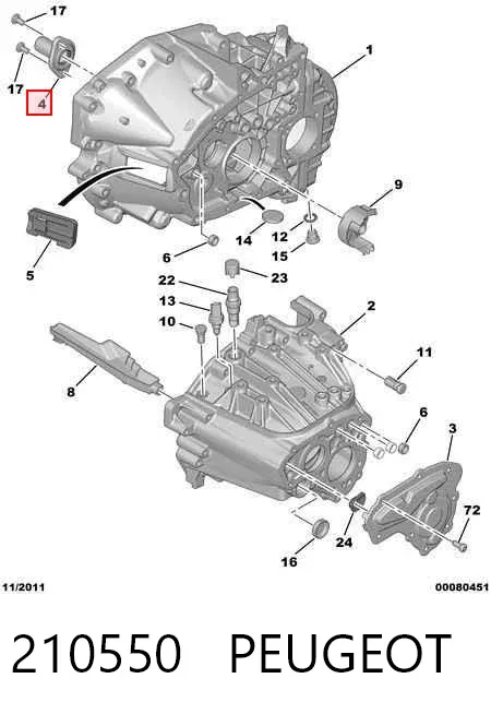 Guía del cojinete de desembrague 210550 Peugeot/Citroen