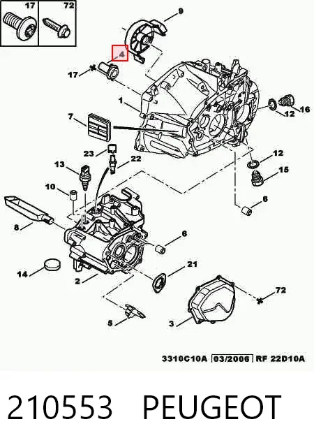 Guía del cojinete de desembrague 210553 Peugeot/Citroen