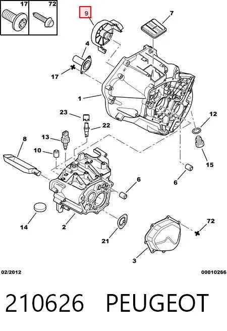 Eje secundario de la caja de cambios 210626 Peugeot/Citroen