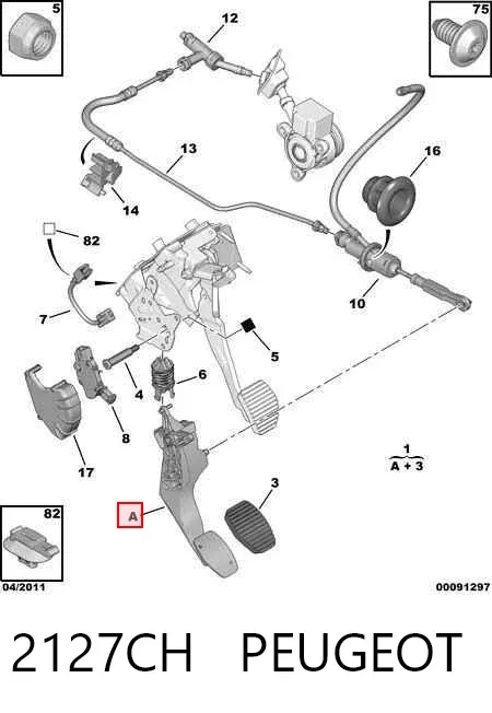 Pedal embrague 2127CH Peugeot/Citroen