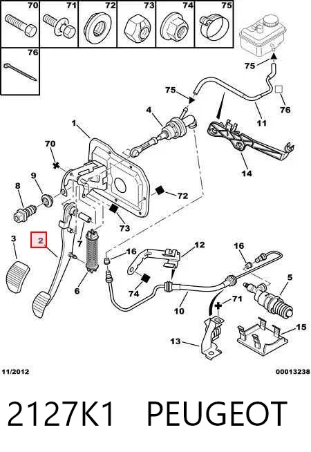 Pedal embrague 2127K1 Peugeot/Citroen