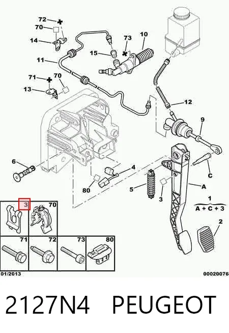 Pedal embrague Citroen C5 I
