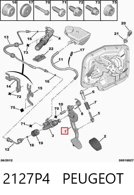 Pedal embrague Citroen C8 EA, EB