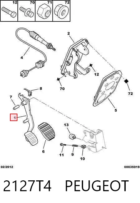 Pedal embrague 2127T4 Peugeot/Citroen