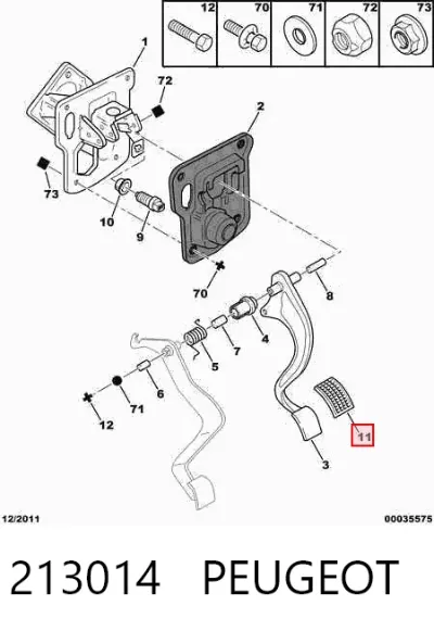 Cubierta de pedal de freno PEUGEOT 213014