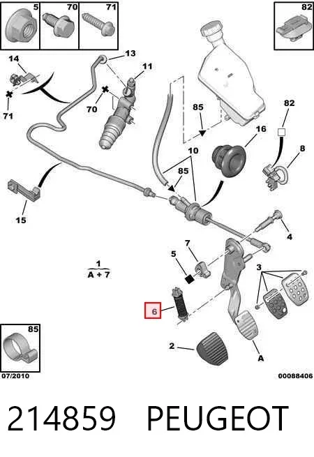 Resorte del pedal de embrague 214859 Peugeot/Citroen
