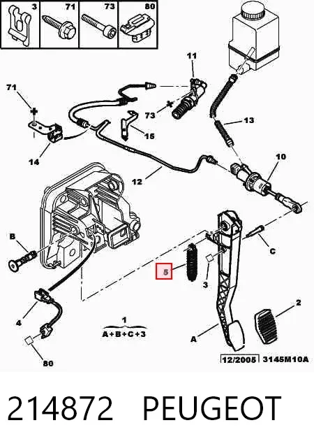 Pinza de freno trasera derecha 214872 Peugeot/Citroen