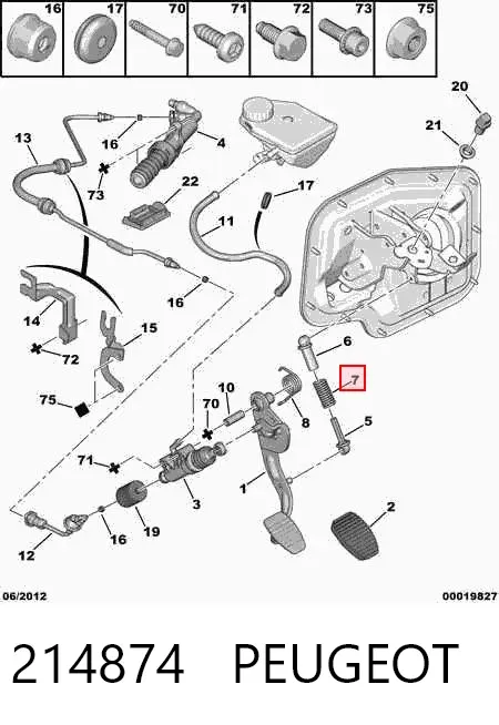 Pinza de freno trasera izquierda 214874 Peugeot/Citroen