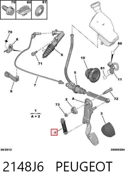 Resorte del pedal de embrague PEUGEOT 2148J6