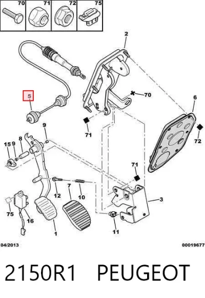 Cable de embrague PEUGEOT 2150R1