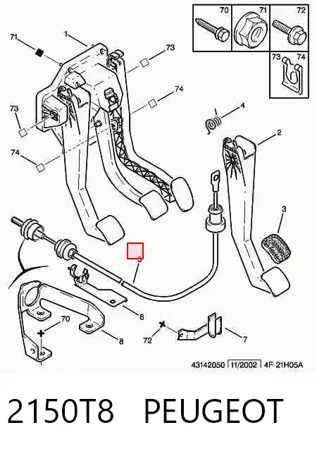 Cable de embrague 2150T8 Peugeot/Citroen