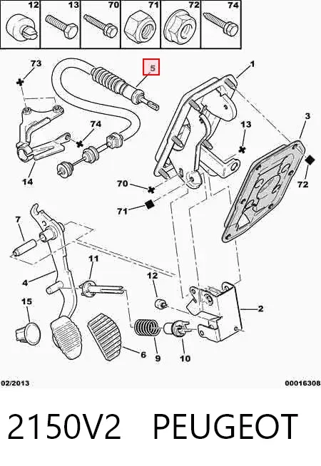 Cable de embrague 2150V2 Peugeot/Citroen