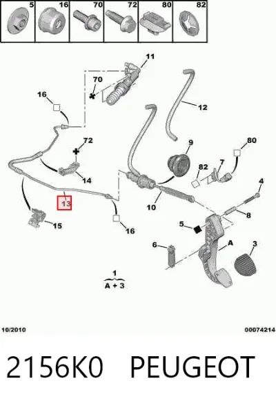 Manguera de embrague PEUGEOT 2156K0
