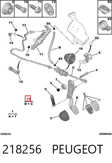 Cilindro maestro de embrague 218256 Peugeot/Citroen