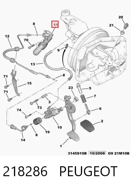 Bombin de embrague 218286 Peugeot/Citroen