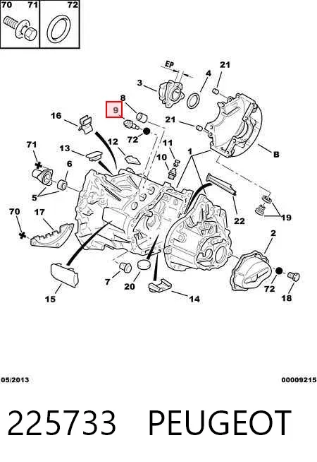 Sensor de marcha atrás 225733 Peugeot/Citroen