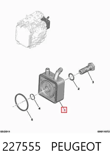 Radiador de refrigeración de la transmisión 227555 Peugeot/Citroen