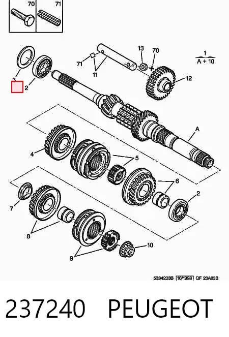 Cojinete, caja de cambios 237240 Peugeot/Citroen