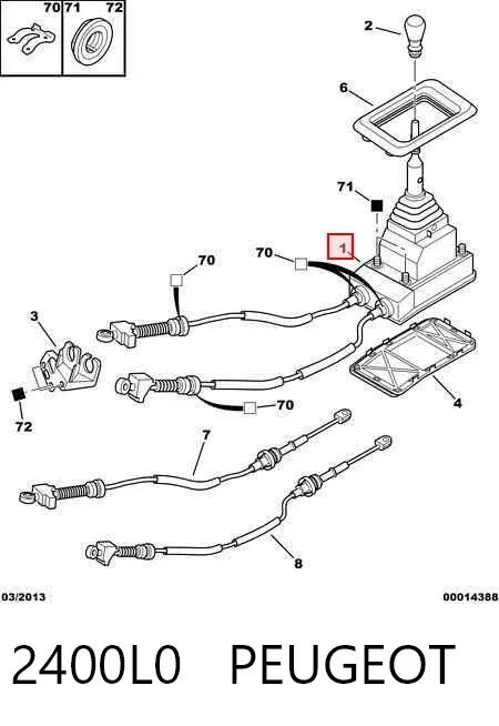 Palanca de cambios Peugeot 607 9D, 9U