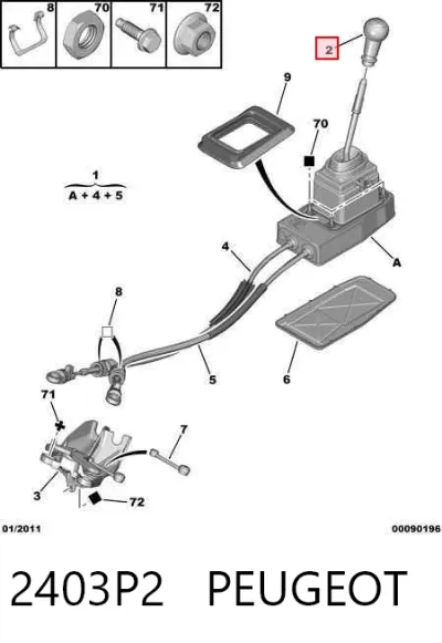 Perilla de la palanca de cambios PEUGEOT 2403P2