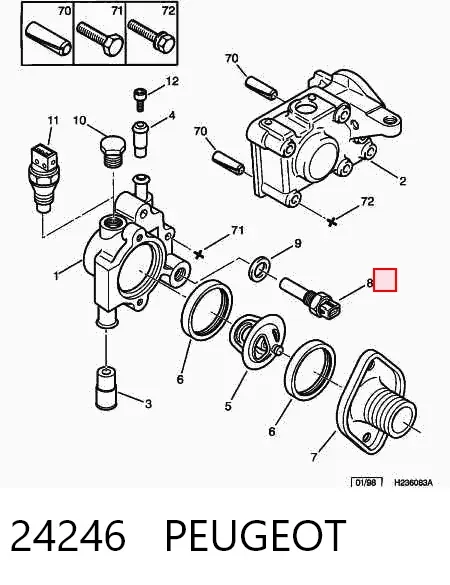 Sensor de temperatura 24246 Peugeot/Citroen