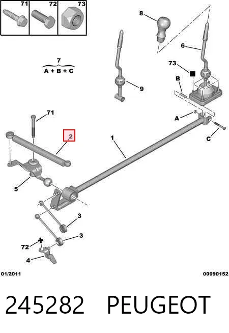 Varilla selectora de la transmisión 245282 Peugeot/Citroen