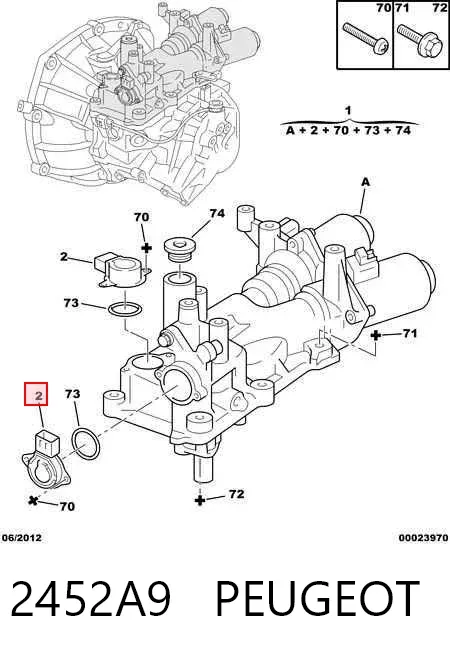 Actuador de selección de marchas 2452A9 Peugeot/Citroen