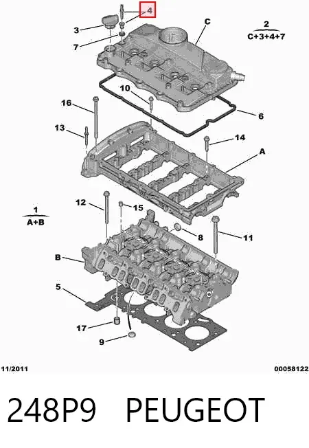 Tapa de balancines 248P9 Peugeot/Citroen