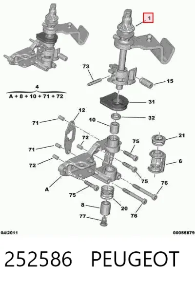 Mecanismo de selección de marchas PEUGEOT 252586