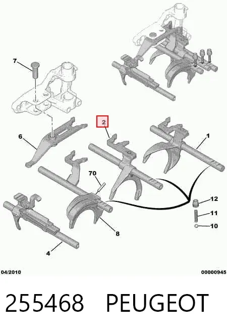 Horquilla de mando de 3ª y 4ª marcha 255468 Peugeot/Citroen