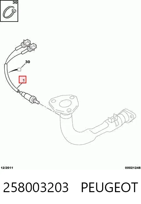Sensor de oxígeno previo al catalizador 258003203 Peugeot/Citroen