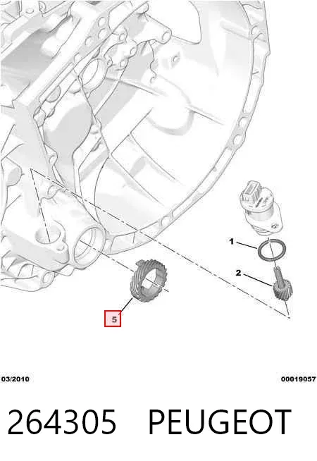 Piñón impulsor del velocímetro 264305 Peugeot/Citroen
