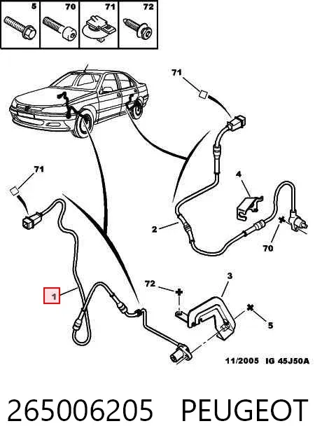 Sensor ABS 265006205 Peugeot/Citroen