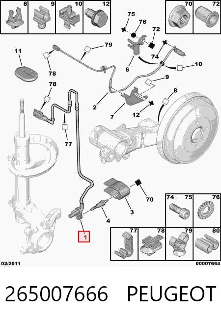 Sensor ABS 265007666 Peugeot/Citroen