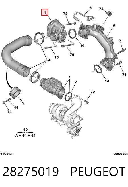 Cuerpo de mariposa 28275019 Peugeot/Citroen