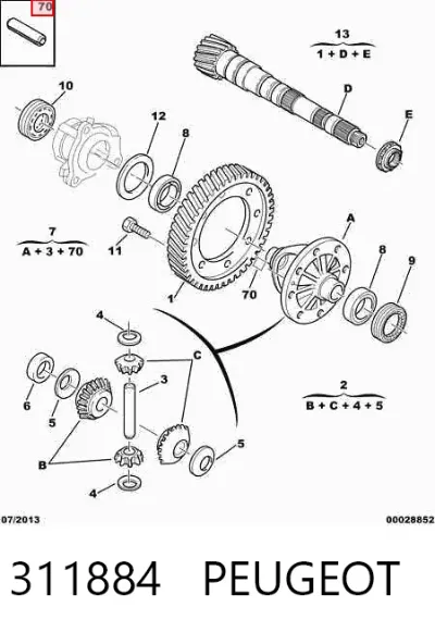 Diferencial delantero PEUGEOT 311884