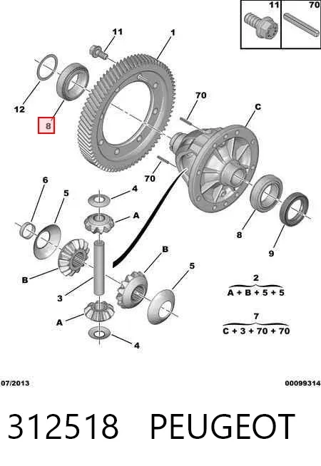Cojinete de rueda delantero 312518 Peugeot/Citroen