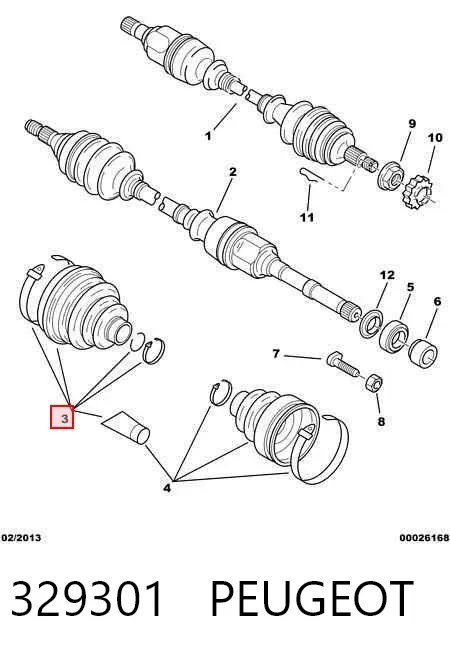 Fuelle de palier delantero exterior 329301 Peugeot/Citroen
