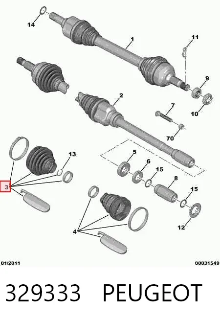 Fuelle de palier delantero exterior 329333 Peugeot/Citroen