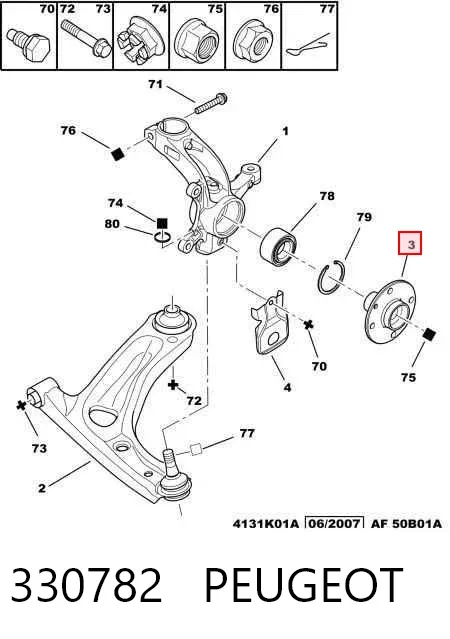 Buje de rueda delantero 330782 Peugeot/Citroen