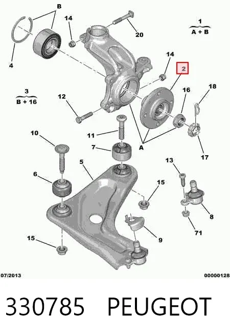 Buje de rueda delantero 330785 Peugeot/Citroen