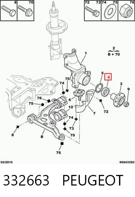 Cojinete de rueda delantero 332663 Peugeot/Citroen